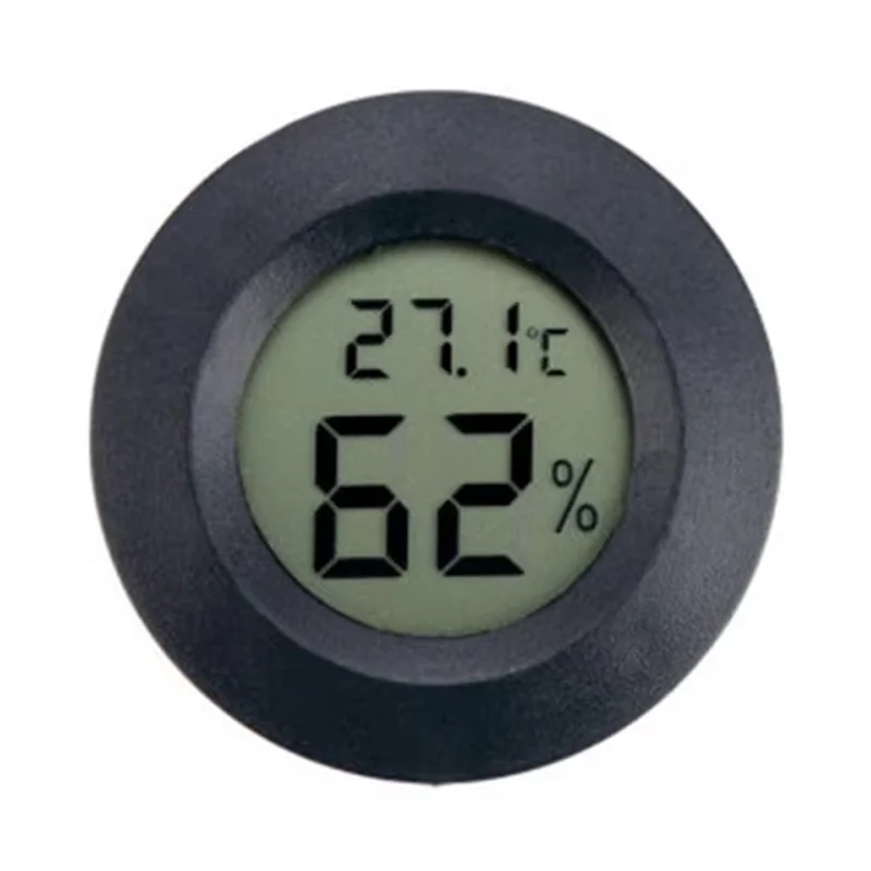 A7THK-Thermometer Hygrometer Mini Round LCD Digital Tester Sensor Detector For Bambu Lab X1 P1 AMS Filament Drying Box
