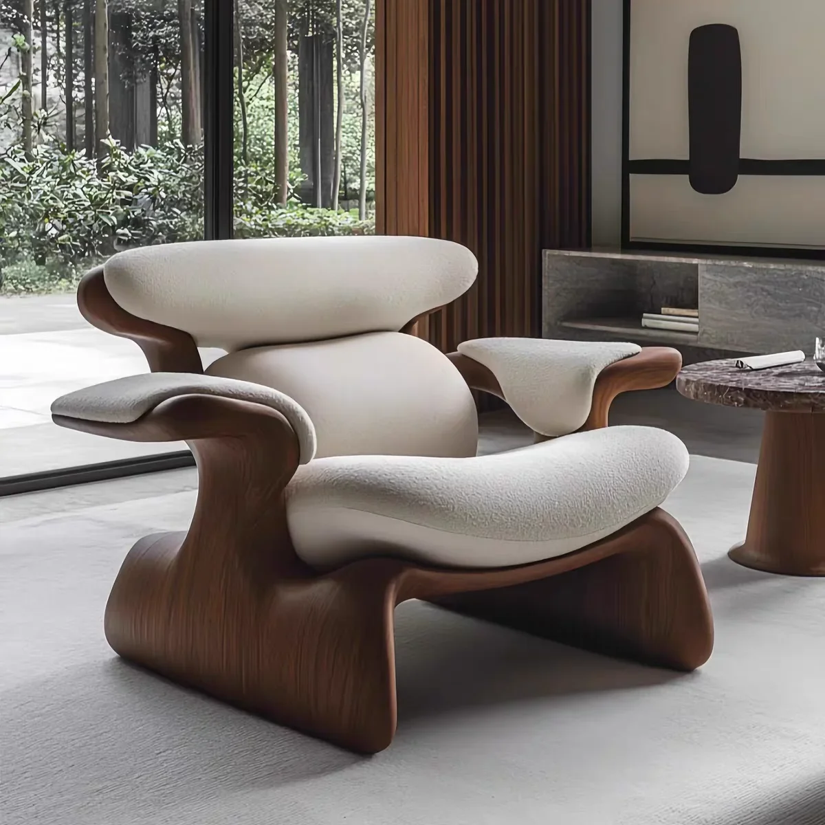 # Wa Ji Feng Wabi-Sabi Oak Solid Wood Leisure Chair-Eco-Friendly & Durable Hotel Reception Chair