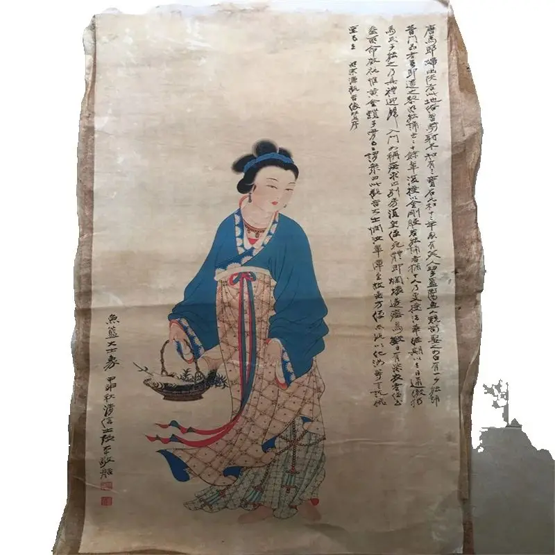 تشانغ Daqian الفنان الصيني الأسماك الأزرق ماسترواك ورق الأرز انقطاع طلاء جدران التصميم التقليدي التمرير سلسلة القديمة ماستر