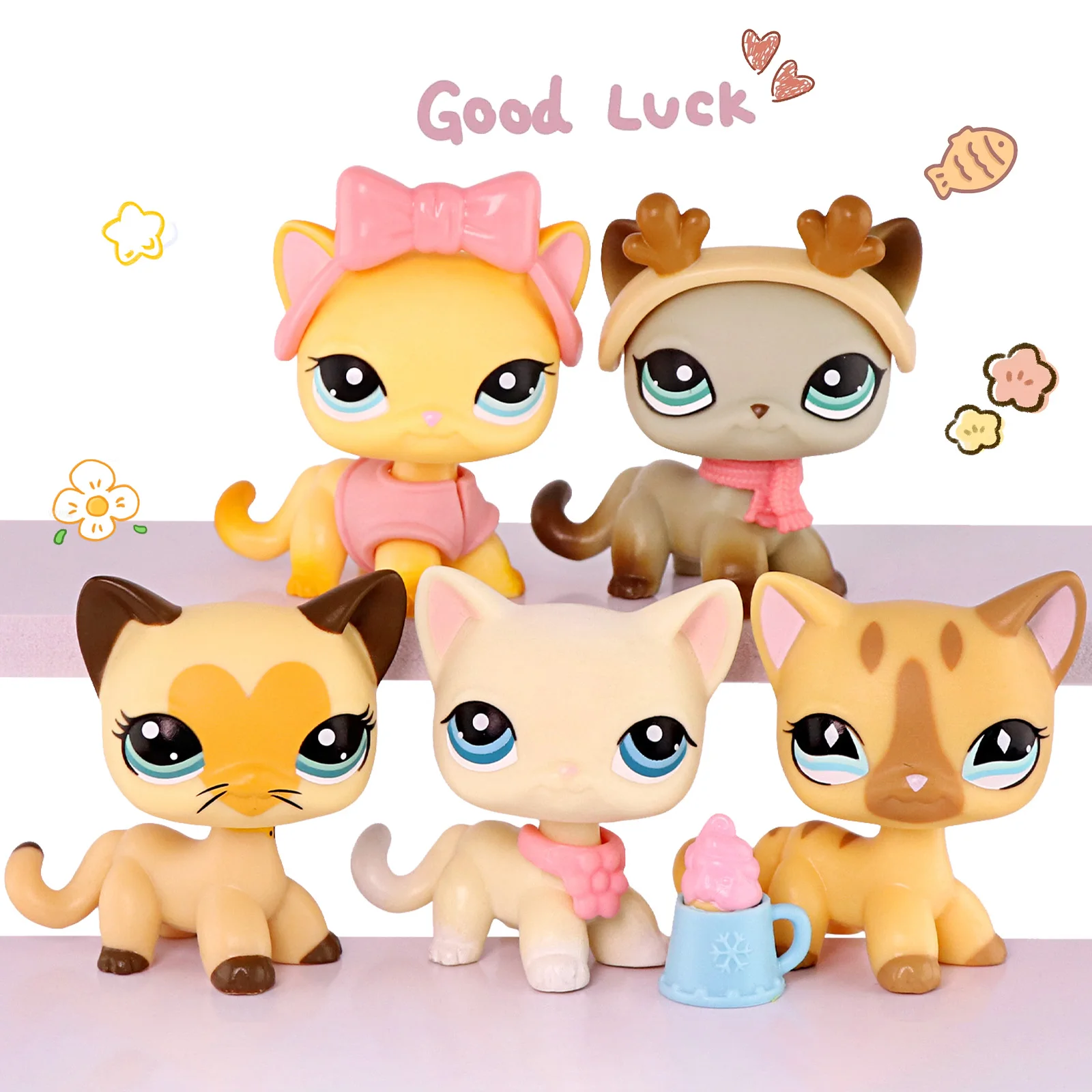 

Набор из 5 фигурок кошек с короткой шерстью Minilpsshop Pet Shop (покачивающиеся головы) # 886 # 3573 # 391 # 410 # 339 игрушек: милый подарок с аксессуарами, коллекционный набор