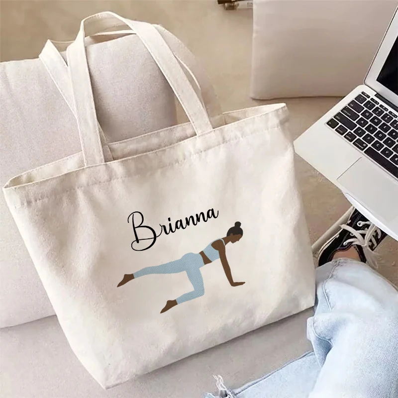 Nome personalizzato Calzini per pilates Tote Bag Organizer Borsa da viaggio di grande capacità Borse a tracolla portaoggetti multiuso Borsa per la spesa regalo