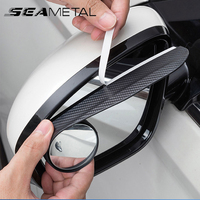 SEAMETAL Carbon Fiber Textured Car Rearview Mirrors All-in-One Rain Eyebrow Blind Spot Mirror Reflective Mirror And Rain Cover