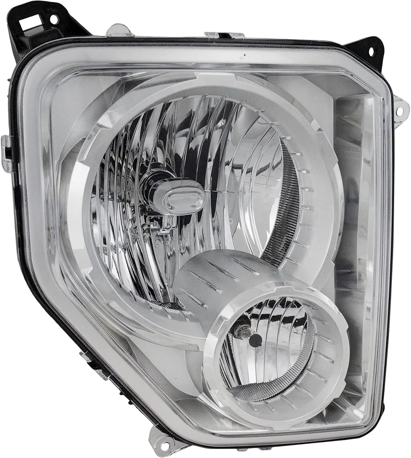 

Passenger Side Headlight for Jeep Liberty 2008-2012 Halogen With bulb(s) With Fog Light, Chrome Bezel Replaces # 55157338AE