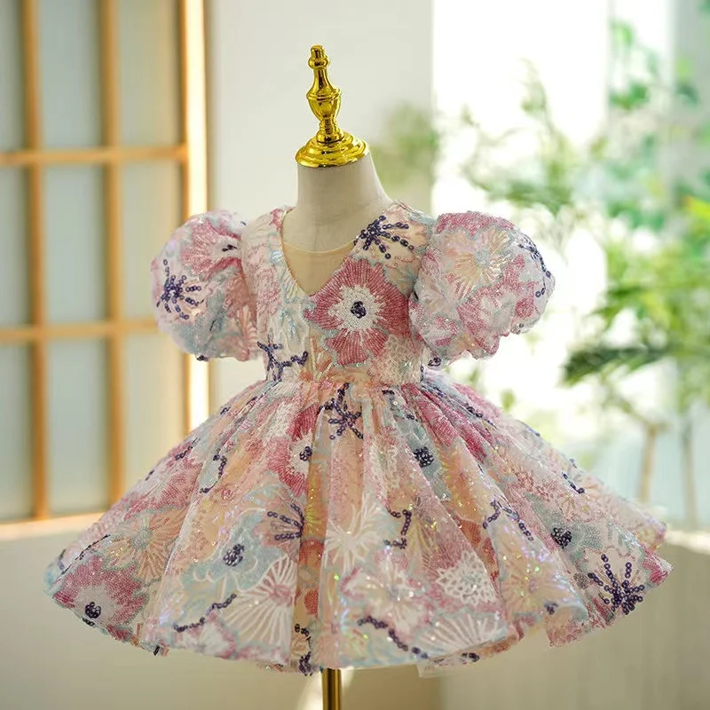 2024 New Baby Princess Ball Gown Birthday Party Christening Clothes Flower Girl Dresses For Weddings Vestido Nena Ropa De Niña