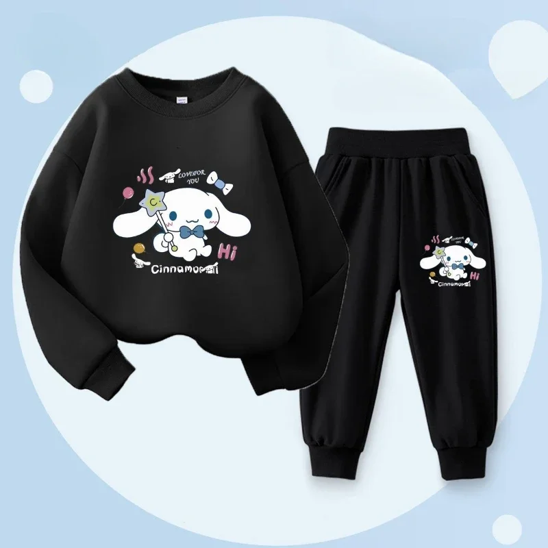 

SANRIO Autumn New Children's Clothing Sets Cute Cinnamoroll Print Girls Sweatshirt and Sweatpant 2 Pcs Suit Kids Tracksuit