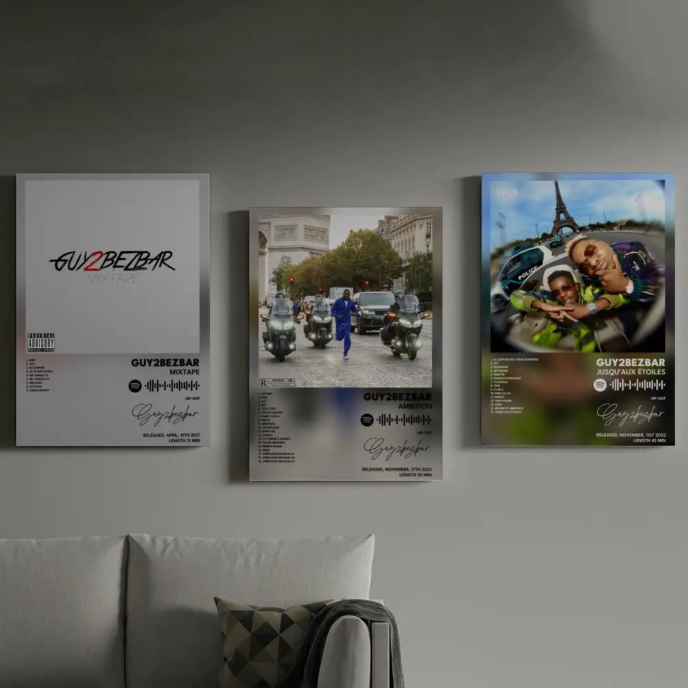 

Guy2Bezbar Poster Prints Canvas Painting Wall Art Picture Living Room Home Decor Tracklist Music Album Cover
