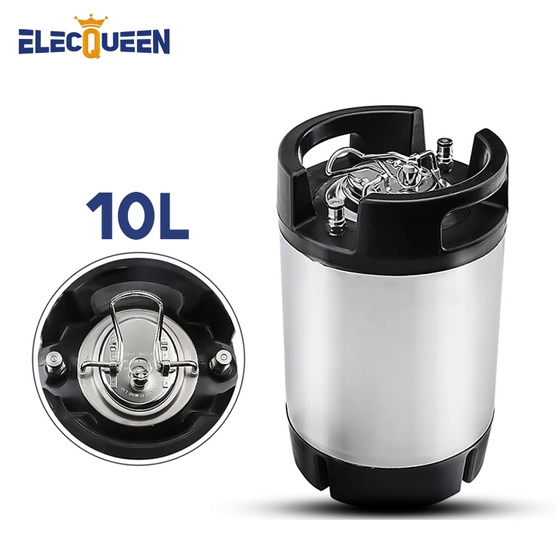 

Brewery Soda Keg,10l kegerator Keg Corny(Cornelius) Style Draft Beer Kettle Container with Ball Lock Post,Rubber Handle & Bottom