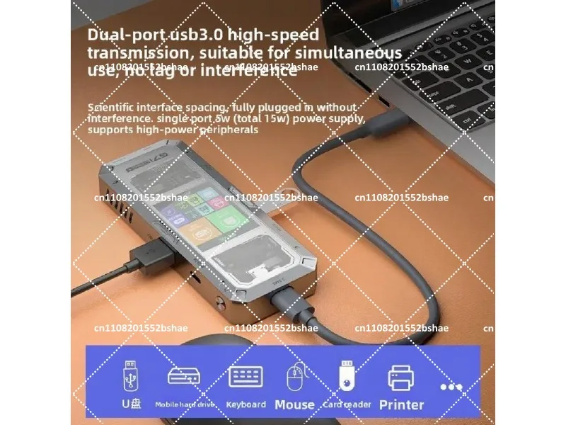 Docking Station Type-C Hub with HDMI, Gigabit Ethernet, 4K60Hz, Screen Splitter