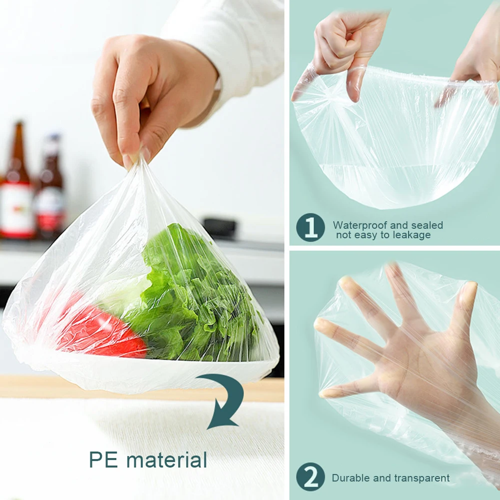 100pcs Reusable Disposable Food Wraps Self-Sealing Food Plastic Wraps Keep Food Fruit Fresh Clings Film for Kitchen Fridge