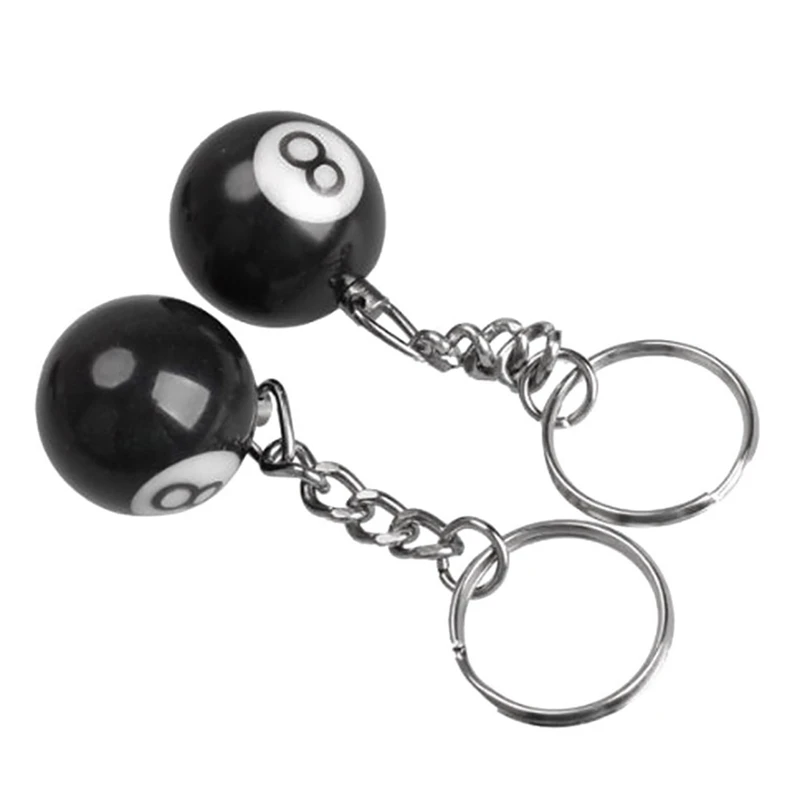 32 Pcs Billiard Pool Keychain Snooker Table Ball Key Ring Gift Lucky NO.8 Keychain 25Mm