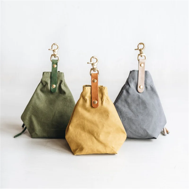 Pet dog food storage drawstring bag Waterproof thickened canvas feeding bag Outdoor pet training snack bag