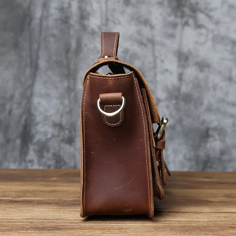 NZPJ Retro Leder Männer der Briefträger Tasche Crazy Horse männer Tasche Top Schicht Rindsleder Schulter Tasche Beiläufige Handtasche Für 10-zoll IPad – Detail 7