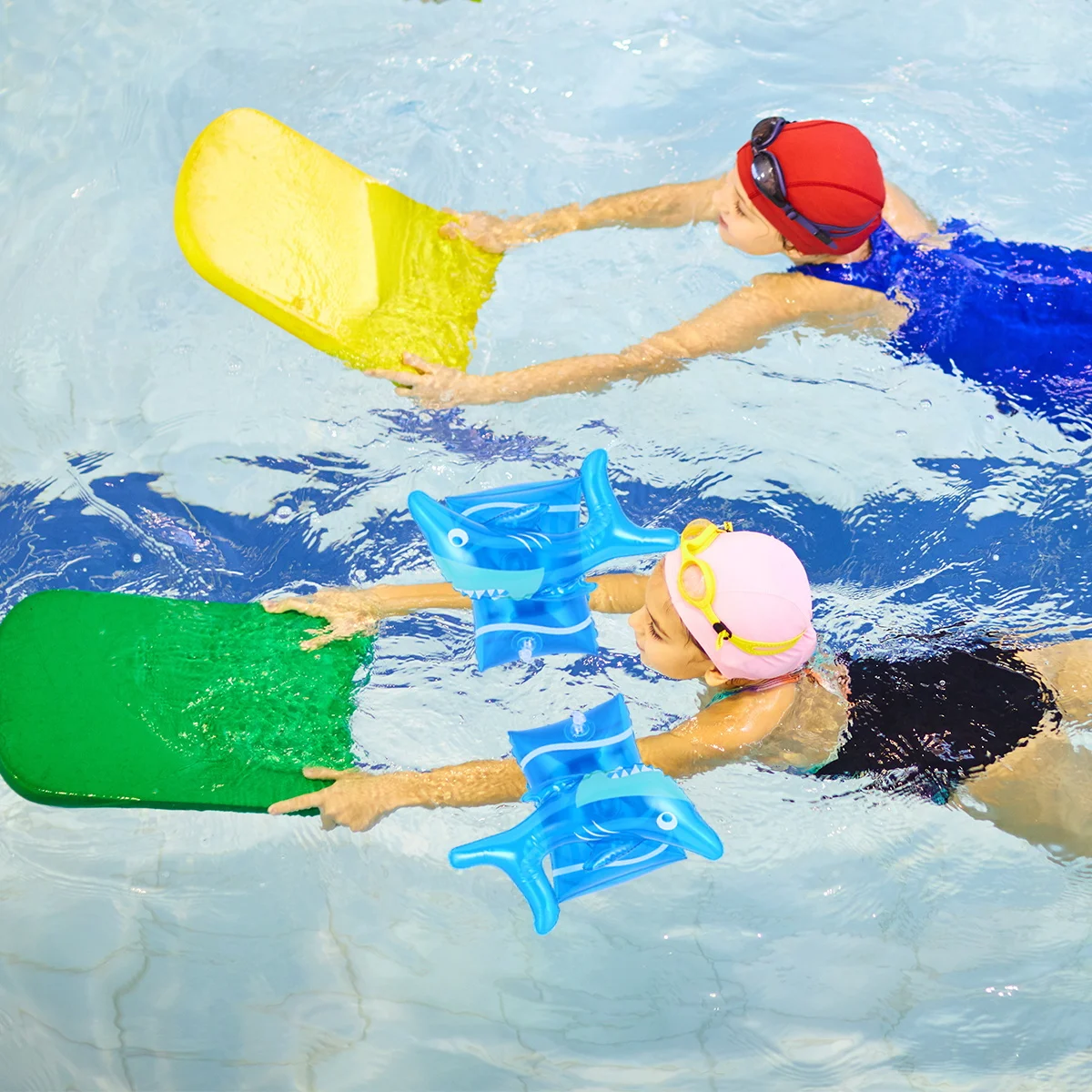 

1Pair Inflatable Swimming Arm Rings Kids Beginner Learning Suit Floating Durable PVC Lightweight Compact Easy Inflate Swimming