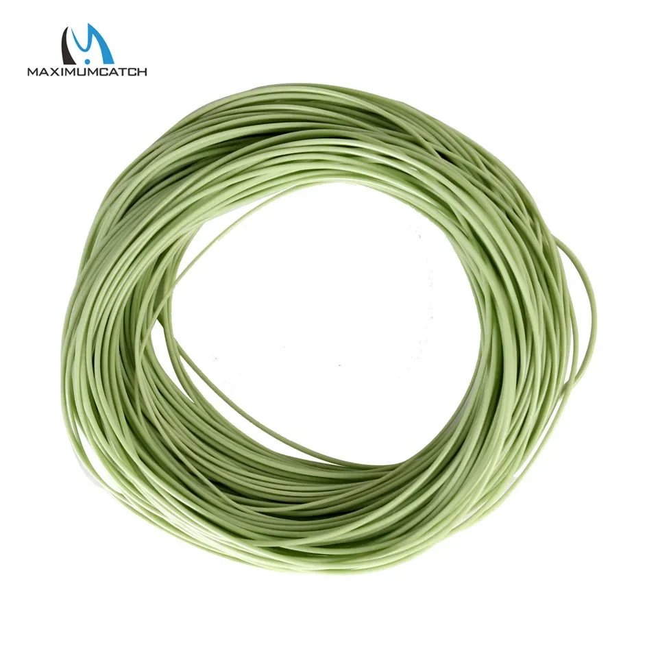 Maximumcatch 1-8WT 100FT DT Linka Muchowa Double Taper Pływająca z Oczkami Zielono/Żółto/Pomarańczowa — zdjęcie 7