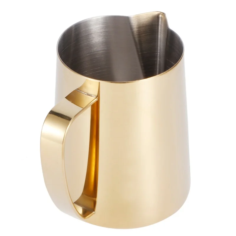 Coffee Jug 304 Stainless Steel Milk Frothing Cup Multifunction Latte Art Pitcher AccessoryGold 600ml