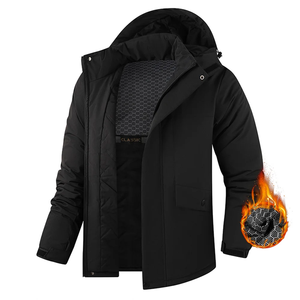 

Уличная ветрозащитная водонепроницаемая утолщенная термокуртка осень/зима морозостойкое пальто мужская походная дорожная куртка с капюшоном