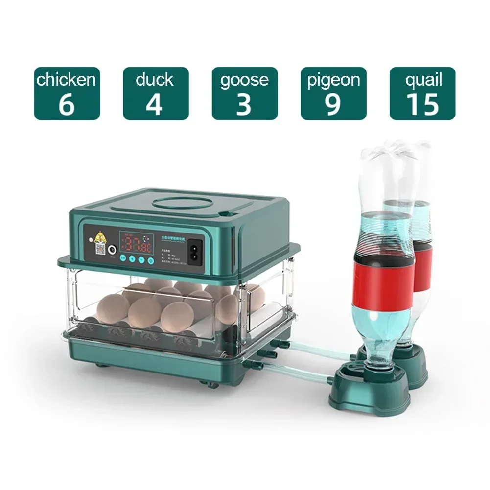 Farm Bird Quail Chicken Poultry 6/12 Egg Incubator Fully Automatic Turning Hatching Brooder Farm Hatcher Turner Incubation Tool