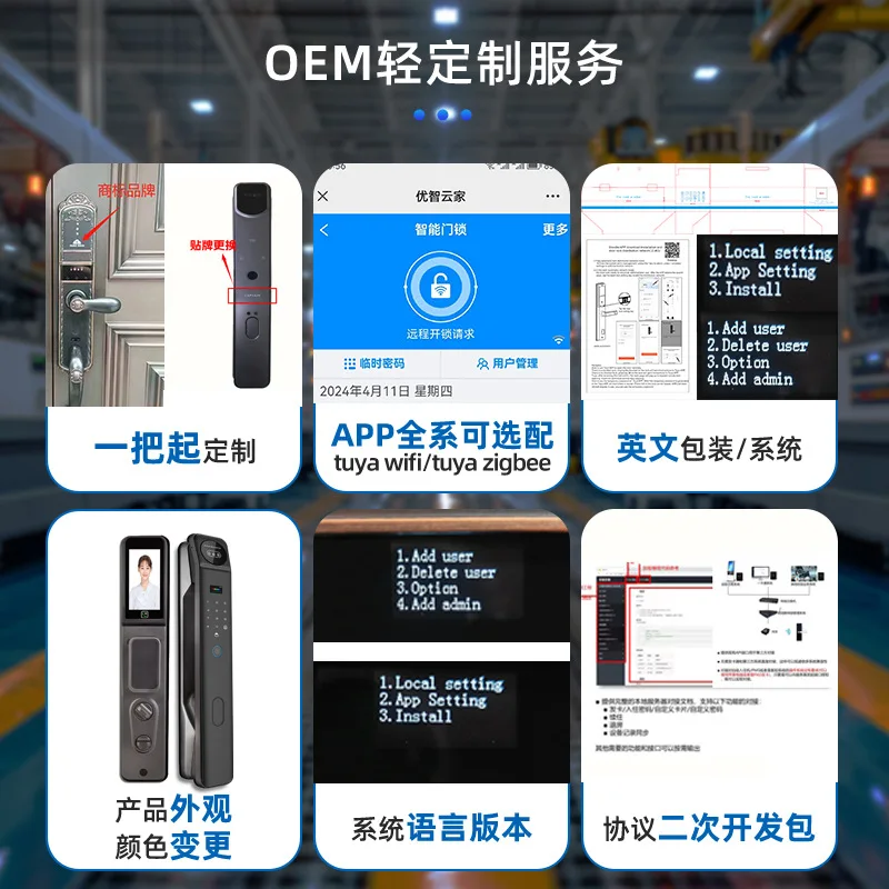 Smart Door Lock 3D Facial Recognition Fingerprint Password Remote Video