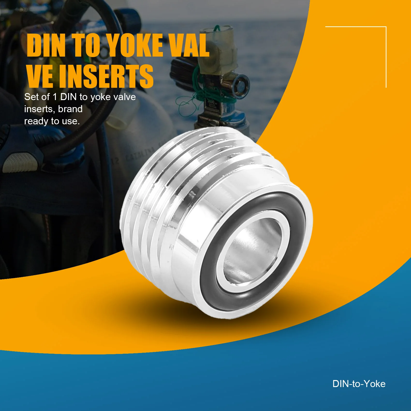 Din to Yoke Insert Tanque Válvula Adaptador Conversor, O-Rings de mergulho, Clamp Convertor, Kit Tech