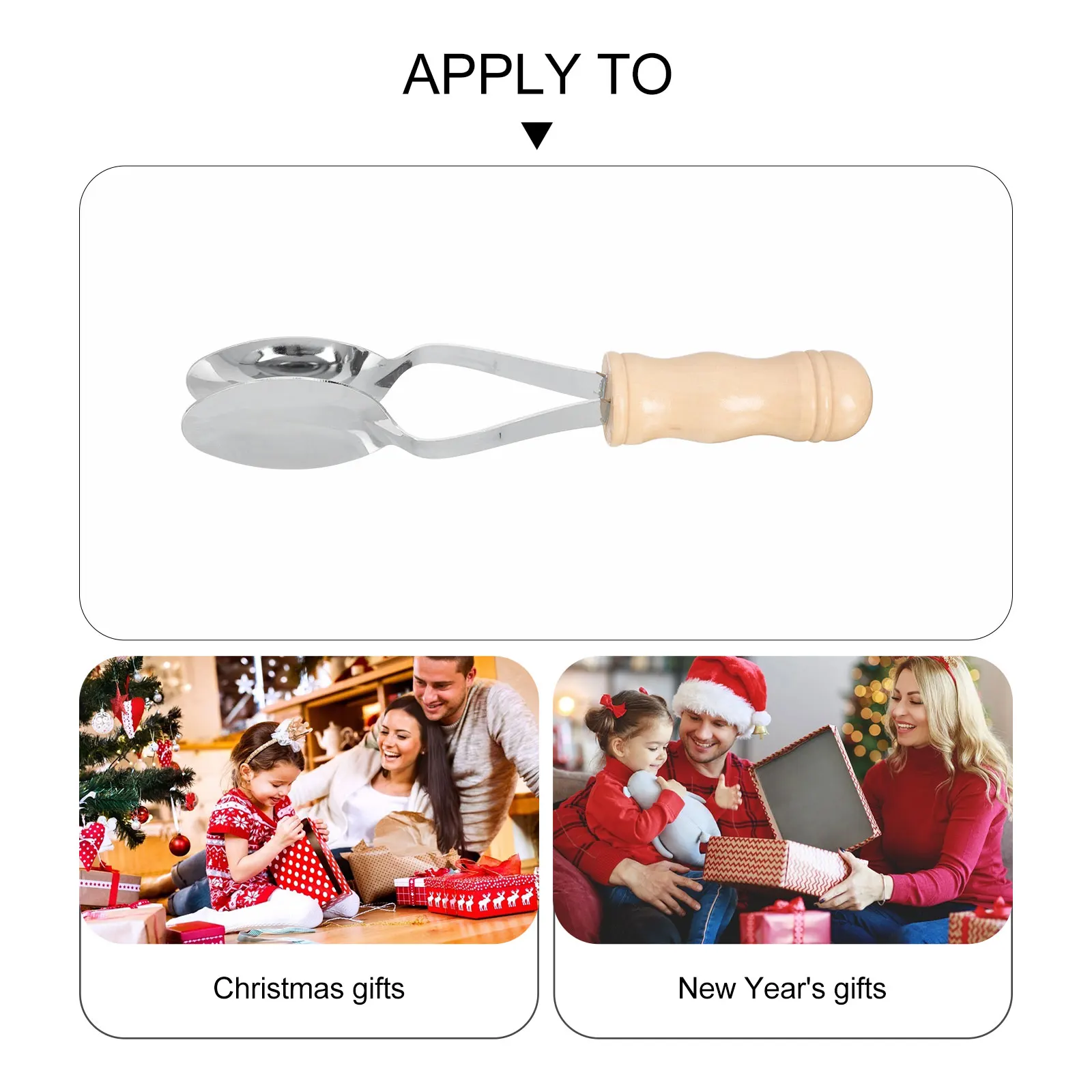 Music Spoon Wooden Stainless Steel Creative Percussion For Kids Rhythm Training Brain Coordination Gift Christmas New Year