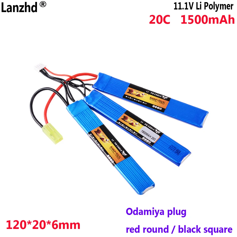 11.1V 1500mAh 20C For Eagle King Triplet Water Electric Toy Long strip lithium battery 3S model aircraft battery