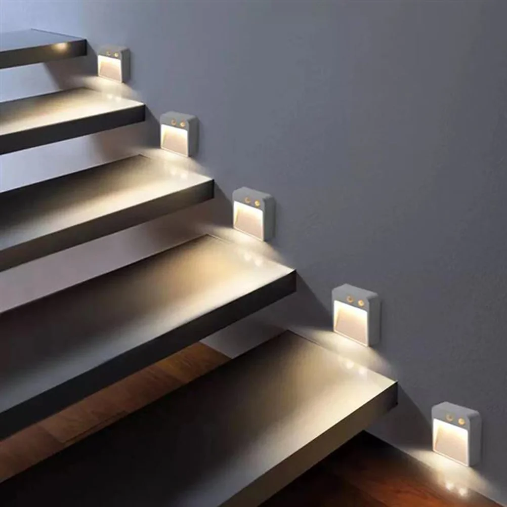 

2Pcs Infrared Sensing Night Lights USB Charging Human Motion Sensor Induction Corridor Stairway Night Lamp No