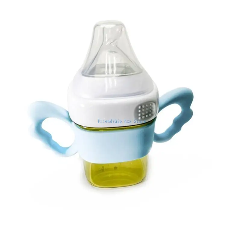 

F1CB Baby Bottle Handles Safety Silicone Bottle Handles for Bottle and Other Dia 6-7cm Wide-Neck Bottle