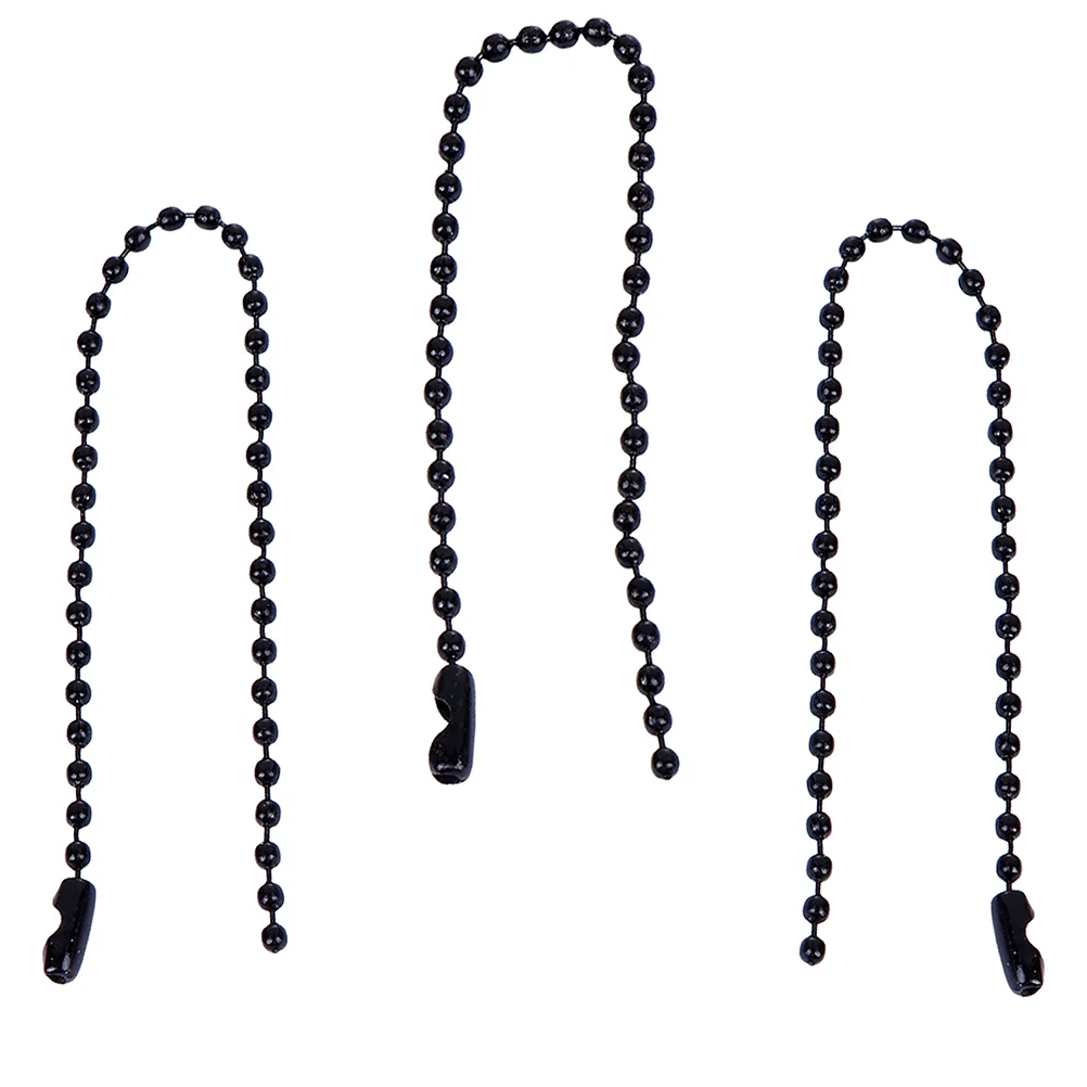 

100 Pcs Crimp Connectors Tag Chain Ball Pet Accessories Decoration Bead Black 24mm