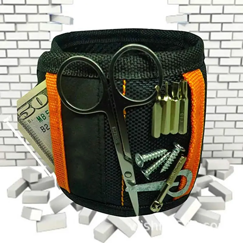 New Magnetic Wristband Portable Tool Bag Magnet Wrist Tool Belt Storage Screws Nails Drill Bits Bracelet For Repair Tool