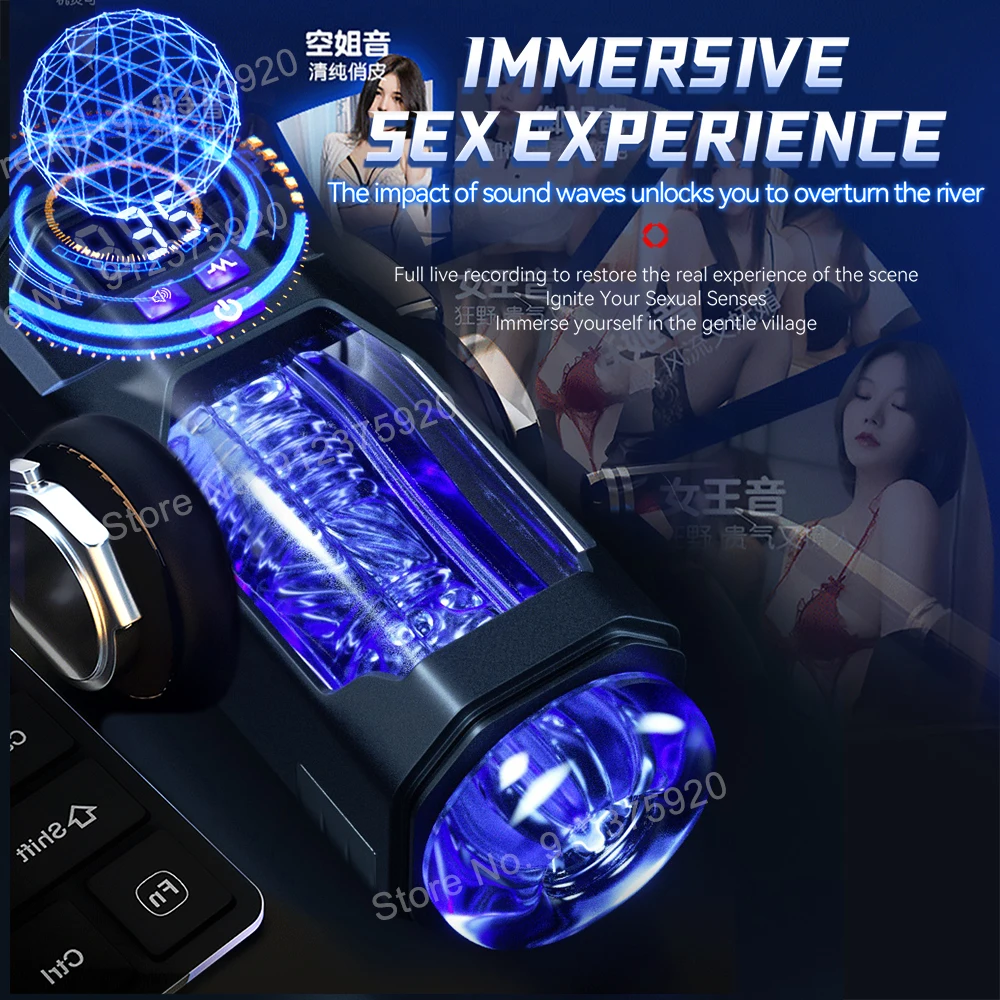 Automatic Male Masturbator Cup Powerful Vibration Vagina Blowjob Pussy Masturbation Sex Toys for Men Goods for Adult Machine