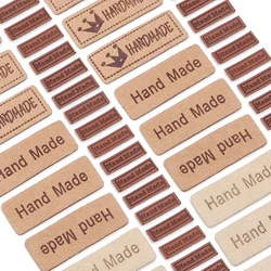 10-20pcs/lot Handmade Microfiber Leather Without Perforations Embossed Leather Label For Clothing Decoration Accessories