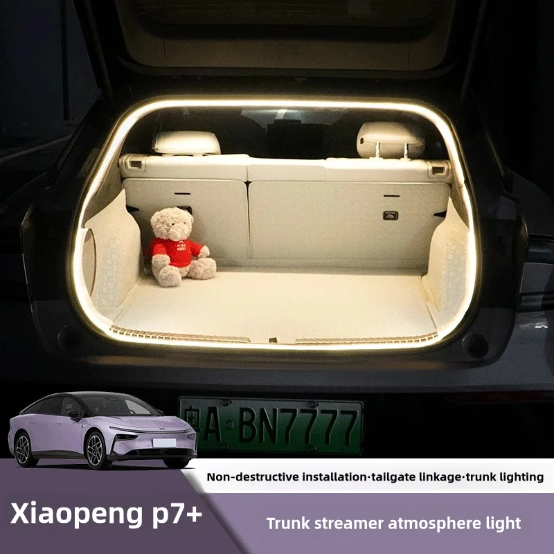 

For Xpeng P7+ 2022-25 Car Trunk Light Ambient Decorative Atmosphere Lamp Led Flexible Strip Ultra-bright Interior