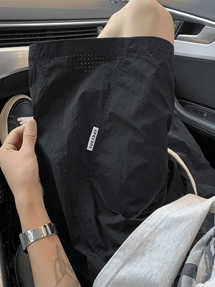 

Мужские брюки American Sle Qui Dry Ice Silk, летние тонкие дышащие пляжные бейсбольные повседневные спортивные брюки пять четвертей