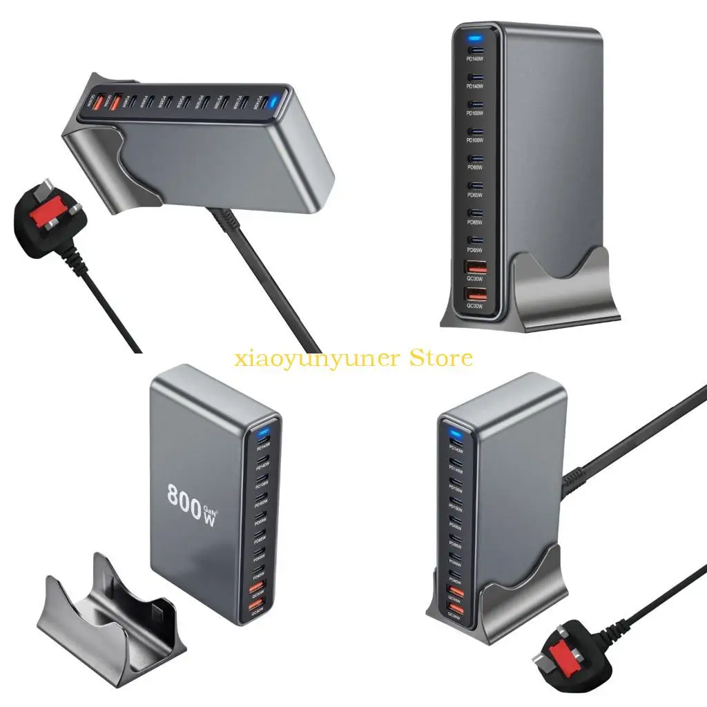 P9JB 10 Port 800W Charging Station Desktop Charging Intelligent Power Distribution Fast Charging Adapter Plastic Texture