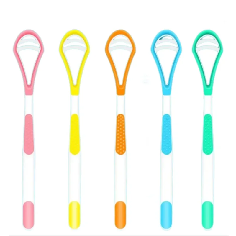 5pcs Dual Uses Tongue Scraper Cleaners Reusable Oral Health Cleaning Brush Hygiene Tools For Care Toothbrush Mouth Fresh Breath