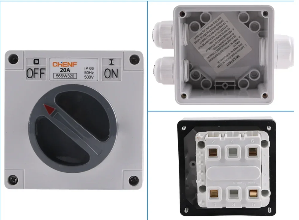 Outdoor Industrial Dustproof Waterproof Toggle Switch 10-63A Power Transfer Knife Load Disconnector for Electrical Control