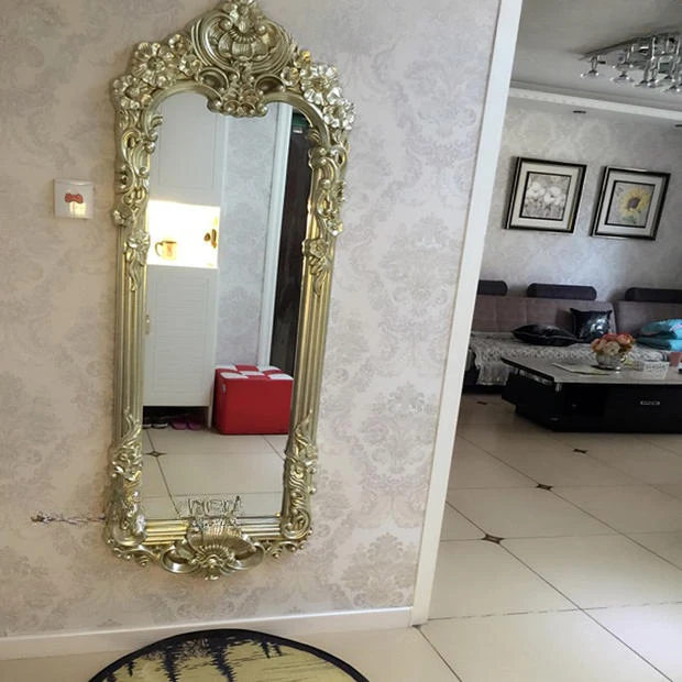 luxury dressing mirror floor to ceiling luxury fashion wall mounted mirror European style mirror retro barber mirror