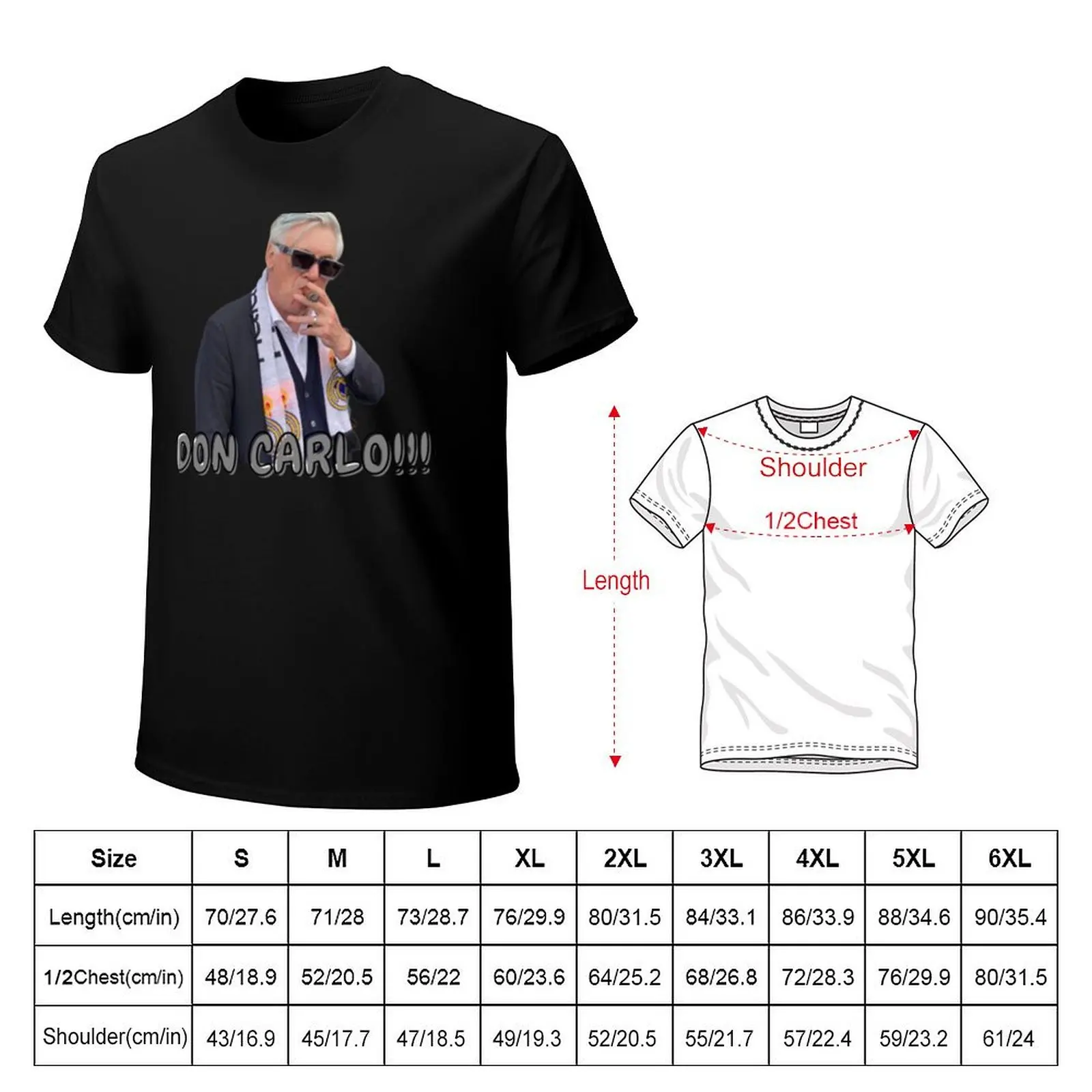 Don Carlo Ancelotti T-Shirt Large Size Short Sleeve T-Shirt