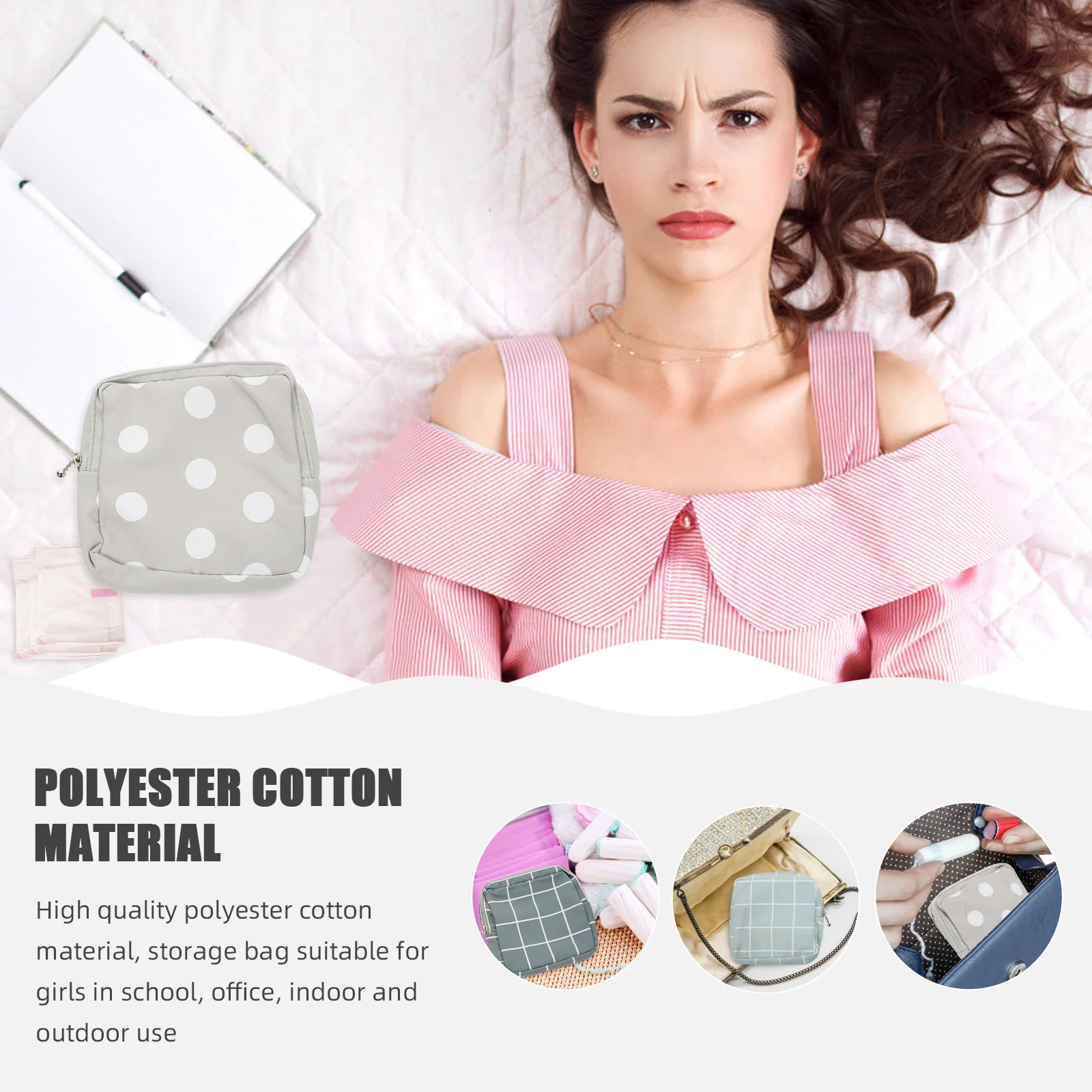 

4Pcs Sanitary Napkin Storage Bags Menstrual Pad Holders Portable Compact Tampon Pouches Lightweight Multipurpose Travel Period