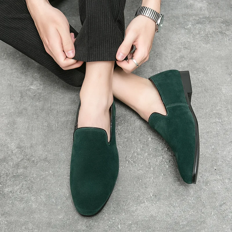 

Men's Classic Retro Penny Loafers Moccasins Cow Suede Fashion Men's Leather Casual Shoes Mens Outdoor Driving Slip-on Flats
