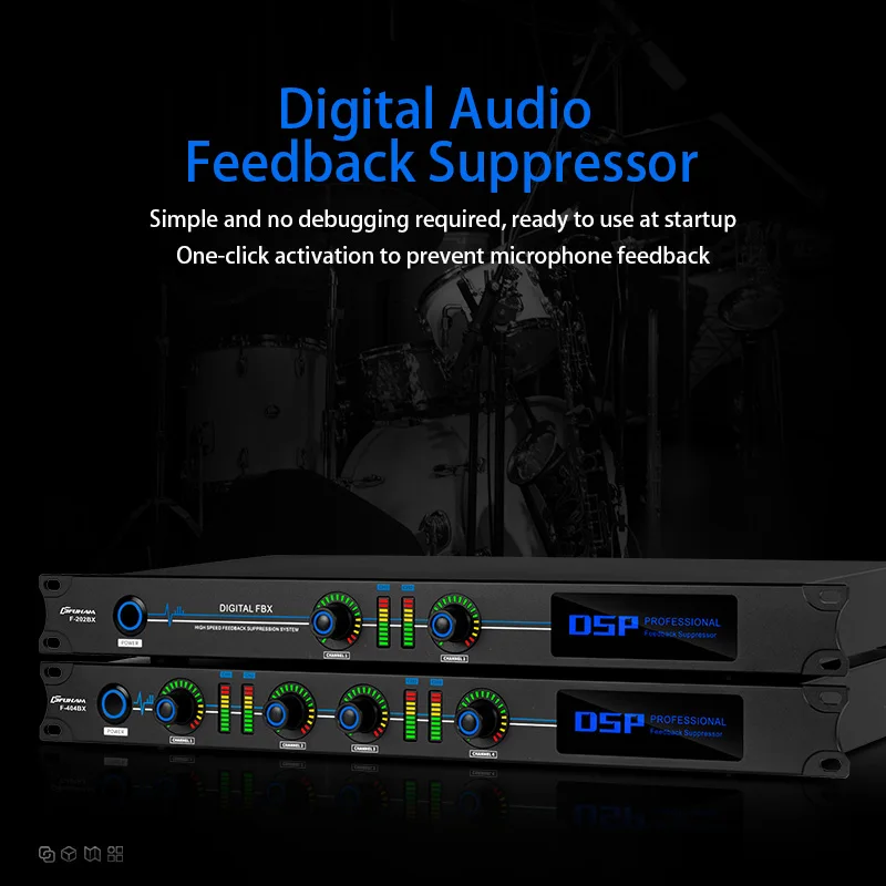 FUHAM F-202BX F-404BX  Professional Intelligent Anti-Howling Processor Audio System Digital Signal Feedback Suppressor