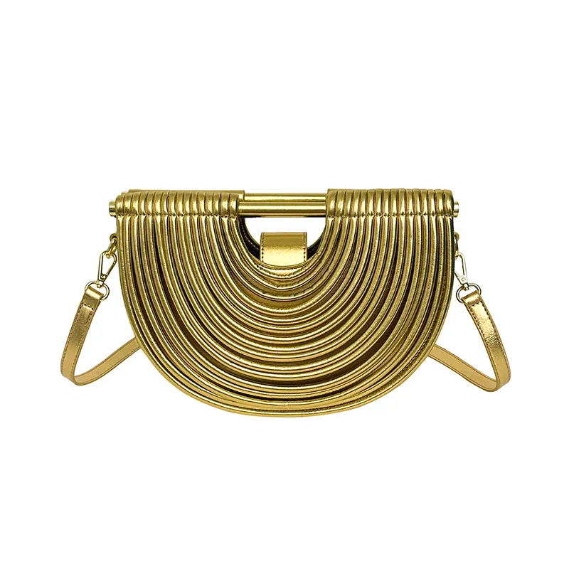 

New Cross-Border Woven Handbag Women's Fashionable Clutch Bag Polyester Lining Polyurethane Material Mobile Phone Pock Purse