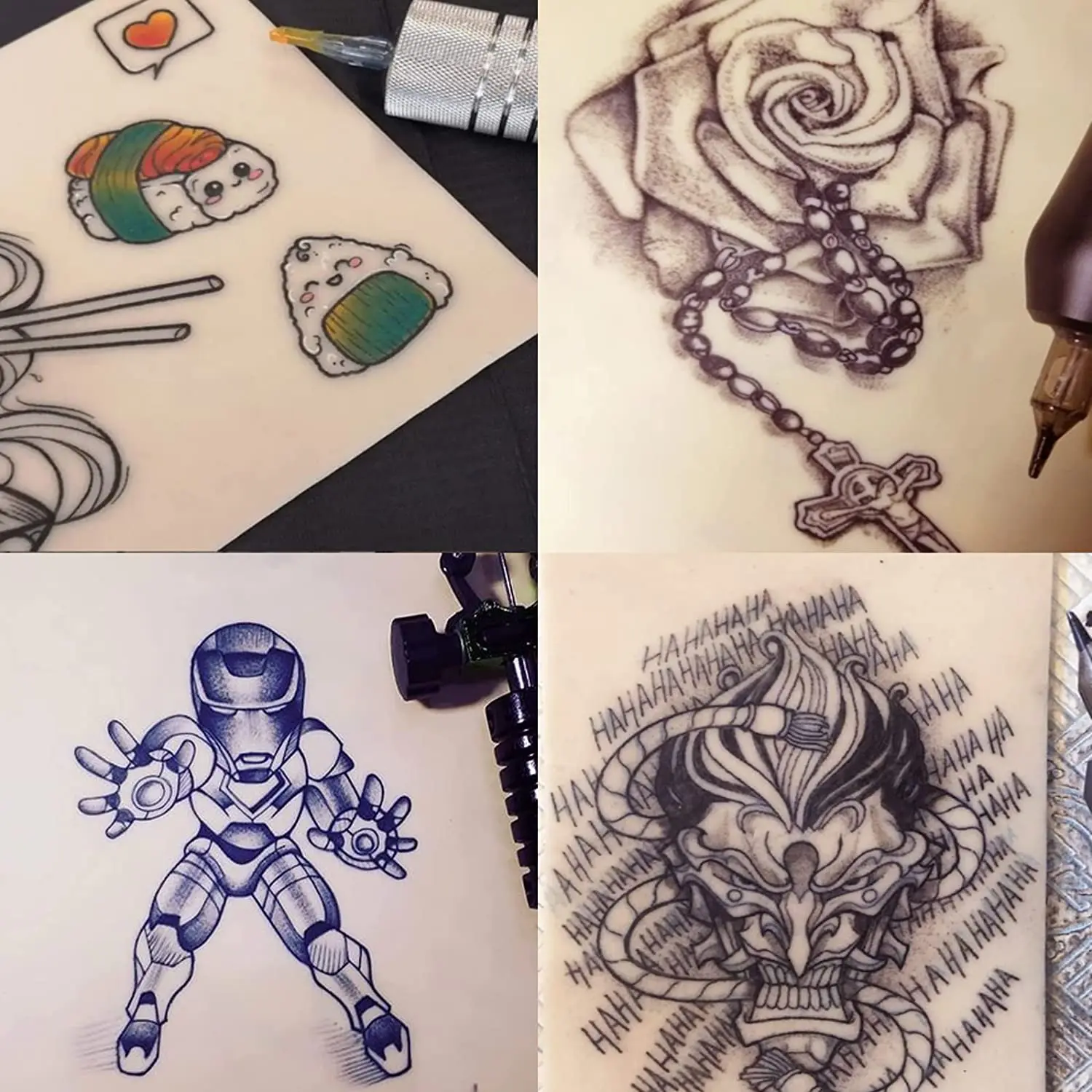 3-20 Stück Tattoo-Übungshaut aus Silikon, doppelseitig, für Microblading und Augenbrauen-Training, Tattoo-Zubehör für Anfänger, 7,5*5,5 Zoll – Detail 2