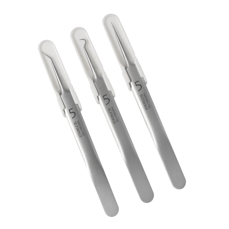 German Ultra-fine No. 5 Cell Pimples Blackhead Clip Tweezers Beauty Salon Special Scraping & Closing Artifact Acne Needle Tool