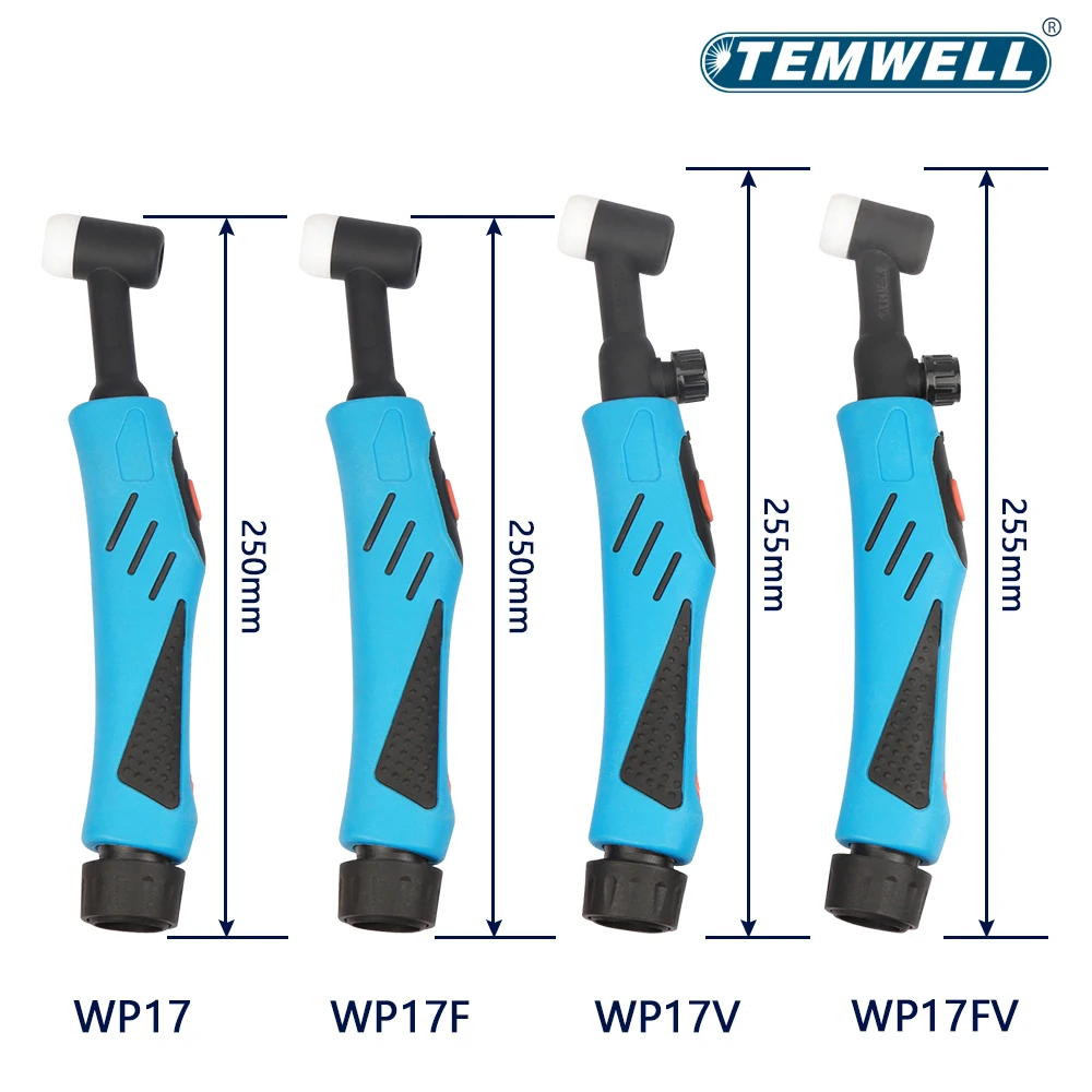 

TEMWELL WP17 WP17F WP17V WP17FV SR17 SR17F SR17V SR17FV TIG Torch Body Air Cooled Head Human Engineering Design Rotatable 150AMP