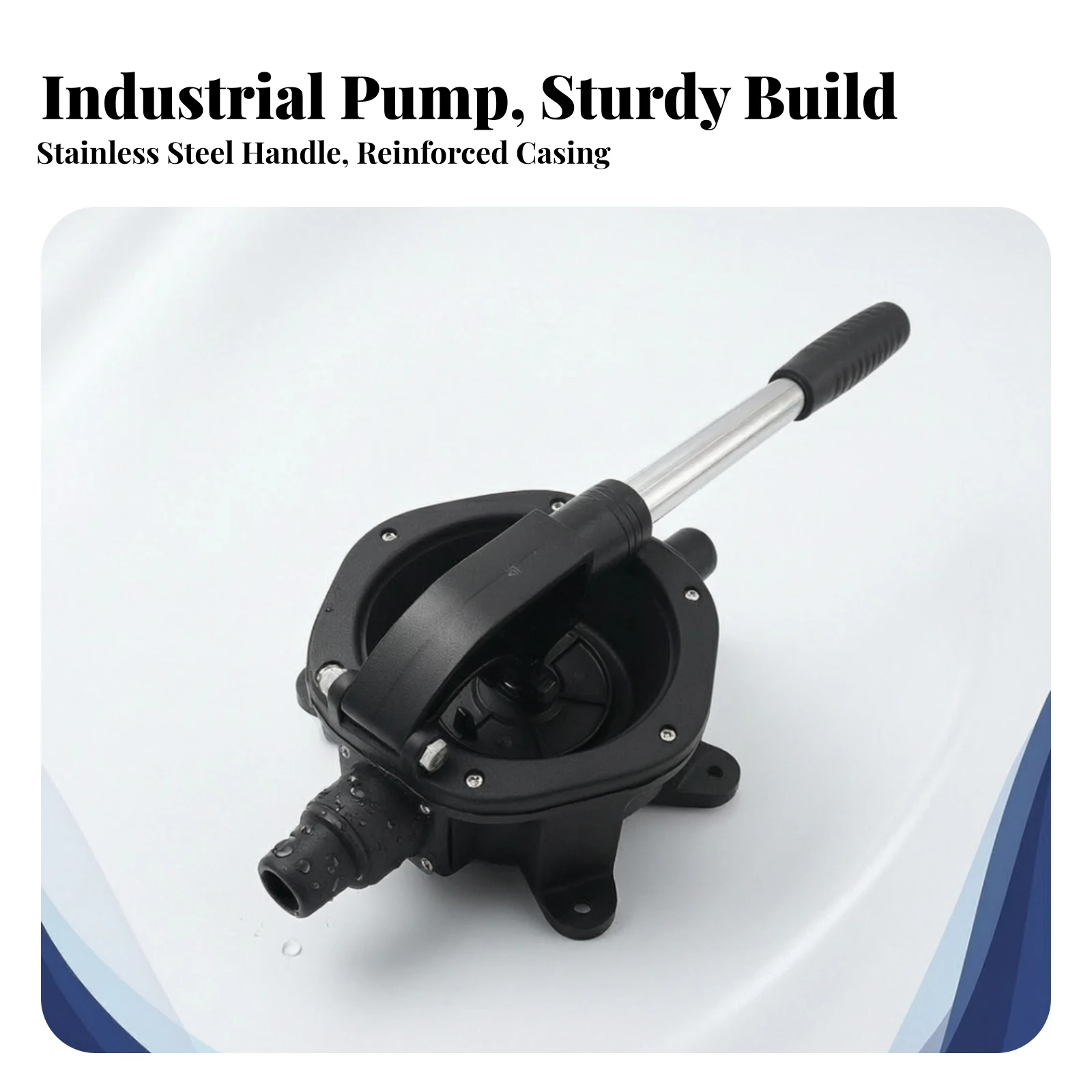 Durable Self Priming Hand Pump with Handle Bilge Pump Base with Secure Fixed Mounting Feet for Water Transfer Tasks