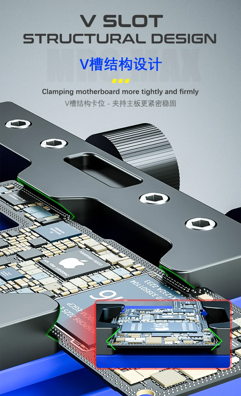 Mechanic MR6 Air Max Universeller PCB-Halter Verstellbare PCB-Klemme für Handy-Motherboard Lötfixierung CPU-Kleberentfernung – Detail 5