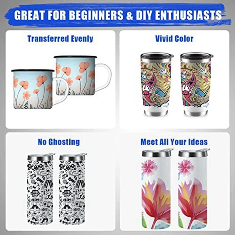 Silicone Bands For Sublimation Tumbler,2 Sizes Tight-Fitting,Prevent Ghosting Sublimation Paper Holder For 20 Oz Cups