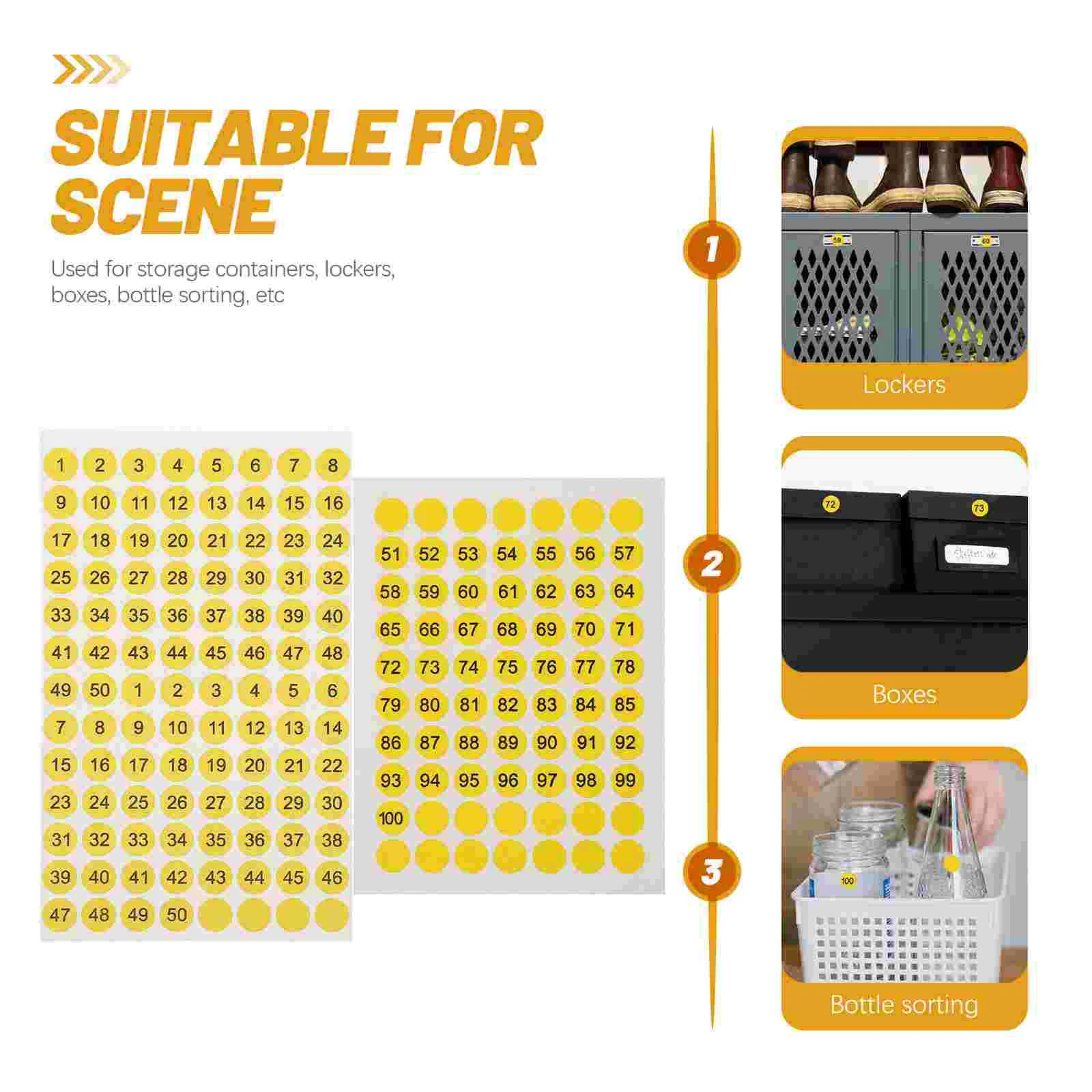 Adesivi con numeri rotondi Segno 1-50 Decalcomanie Classificazione Etichetta digitale Etichette multiuso