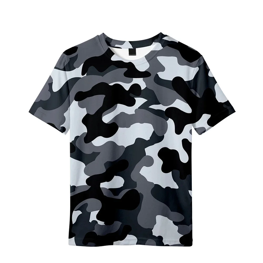 Children\'s Camouflage 3D Printed Short Sleeved T-shirt for Boys and Girls, Military Training Boy T-shirt, Children\'s Clothing, M